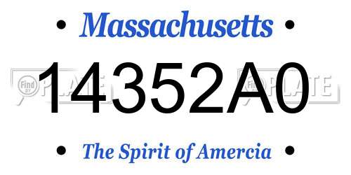 14352A0 Massachusetts License Plate