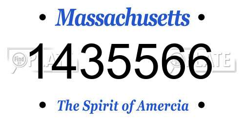 1435566 Massachusetts License Plate