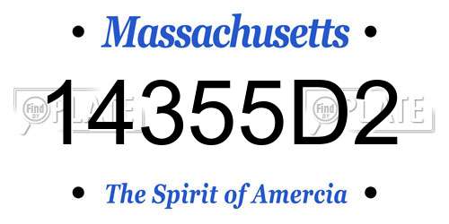 14355D2 Massachusetts License Plate