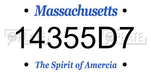14355D7 Massachusetts License Plate