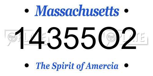 14355O2 Massachusetts License Plate