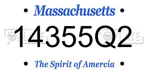 14355Q2 Massachusetts License Plate