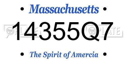 14355Q7 Massachusetts License Plate