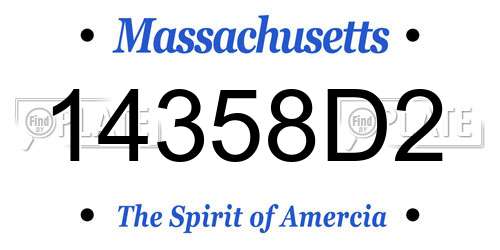 14358D2 Massachusetts License Plate