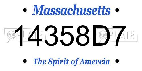 14358D7 Massachusetts License Plate