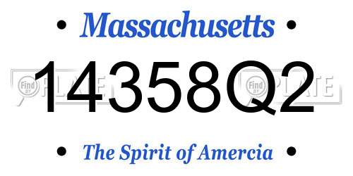 14358Q2 Massachusetts License Plate