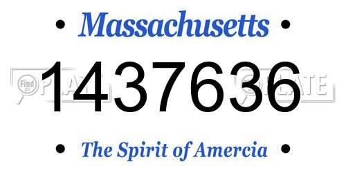1437636 Massachusetts License Plate
