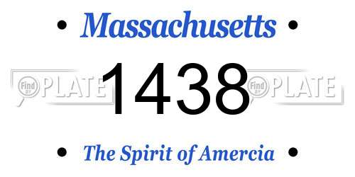 1438 Massachusetts License Plate