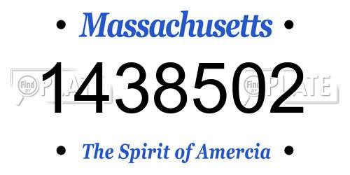 1438502 Massachusetts License Plate