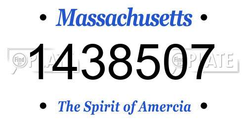 1438507 Massachusetts License Plate