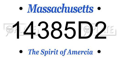 14385D2 Massachusetts License Plate