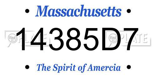 14385D7 Massachusetts License Plate