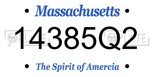 14385Q2 Massachusetts License Plate