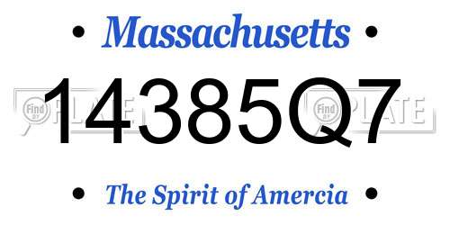 14385Q7 Massachusetts License Plate