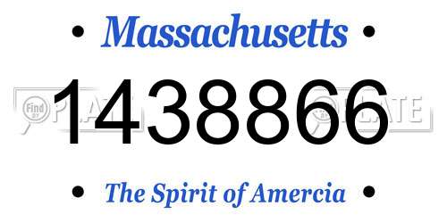 1438866 Massachusetts License Plate