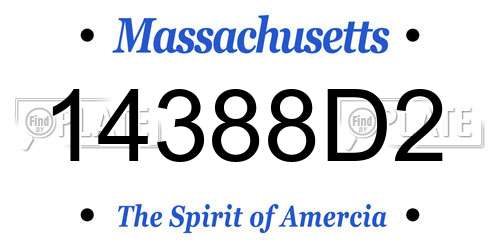 14388D2 Massachusetts License Plate