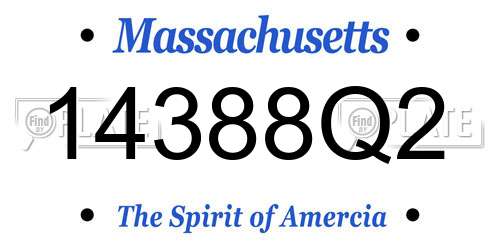 14388Q2 Massachusetts License Plate