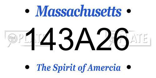 143A26 Massachusetts License Plate