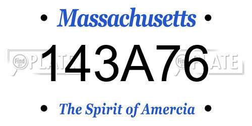 143A76 Massachusetts License Plate