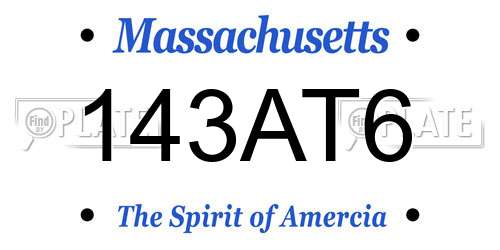 143AT6 Massachusetts License Plate