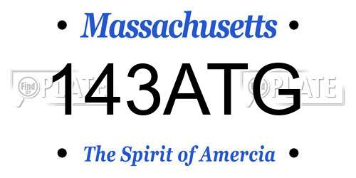 143ATG Massachusetts License Plate