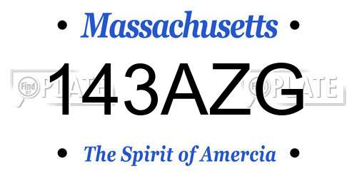 143AZG Massachusetts License Plate
