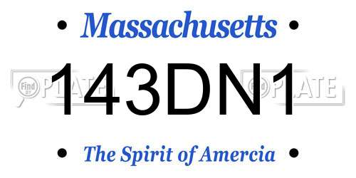 143DN1 Massachusetts License Plate