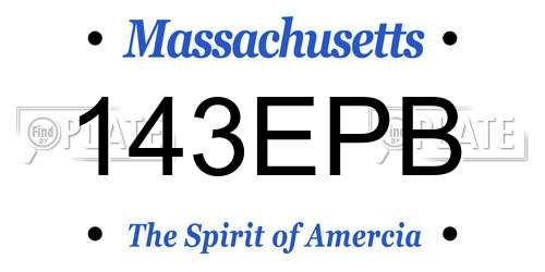 143EPB Massachusetts License Plate