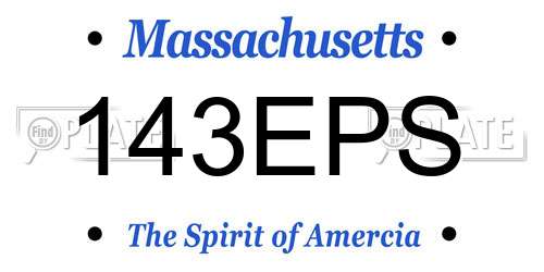 143EPS Massachusetts License Plate
