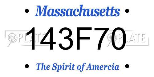 143F70 Massachusetts License Plate
