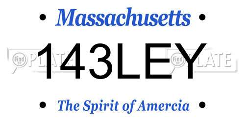 143LEY Massachusetts License Plate