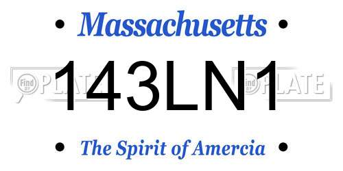 143LN1 Massachusetts License Plate
