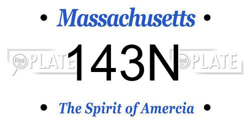 143N Massachusetts License Plate