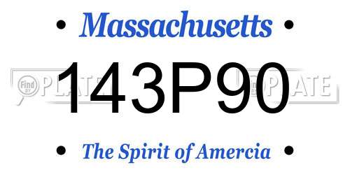 143P90 Massachusetts License Plate