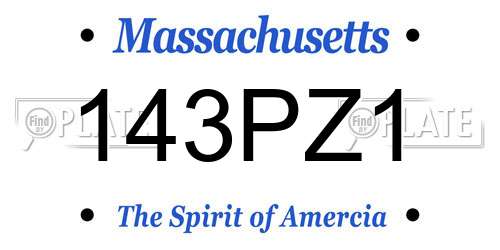 143PZ1 Massachusetts License Plate