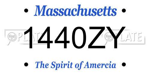 1440ZY Massachusetts License Plate