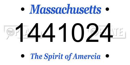 1441024 Massachusetts License Plate