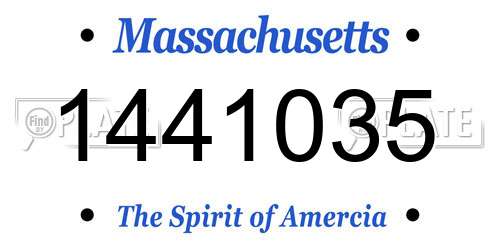 1441035 Massachusetts License Plate