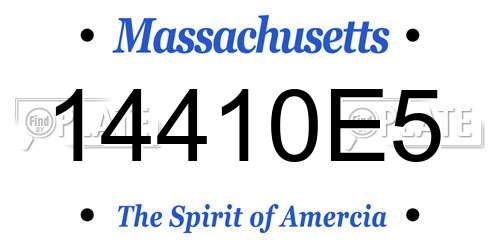 14410E5 Massachusetts License Plate
