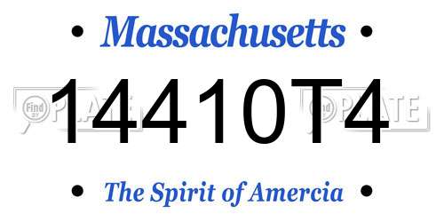 14410T4 Massachusetts License Plate