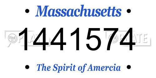 1441574 Massachusetts License Plate