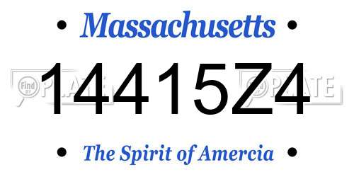 14415Z4 Massachusetts License Plate