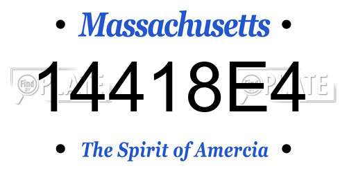14418E4 Massachusetts License Plate