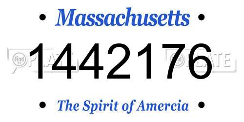 1442176 Massachusetts License Plate
