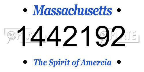 1442192 Massachusetts License Plate