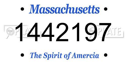 1442197 Massachusetts License Plate
