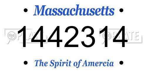 1442314 Massachusetts License Plate