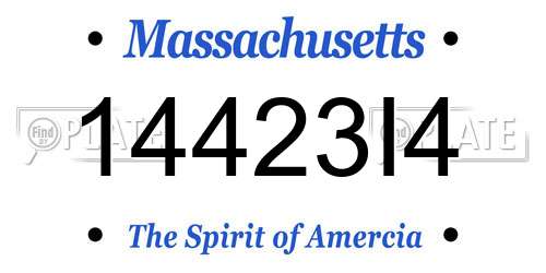 14423I4 Massachusetts License Plate