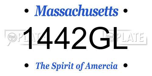 1442GL Massachusetts License Plate
