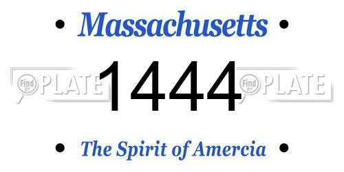 1444 Massachusetts License Plate